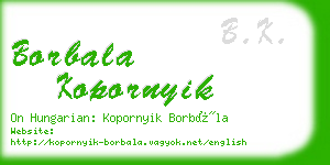 borbala kopornyik business card